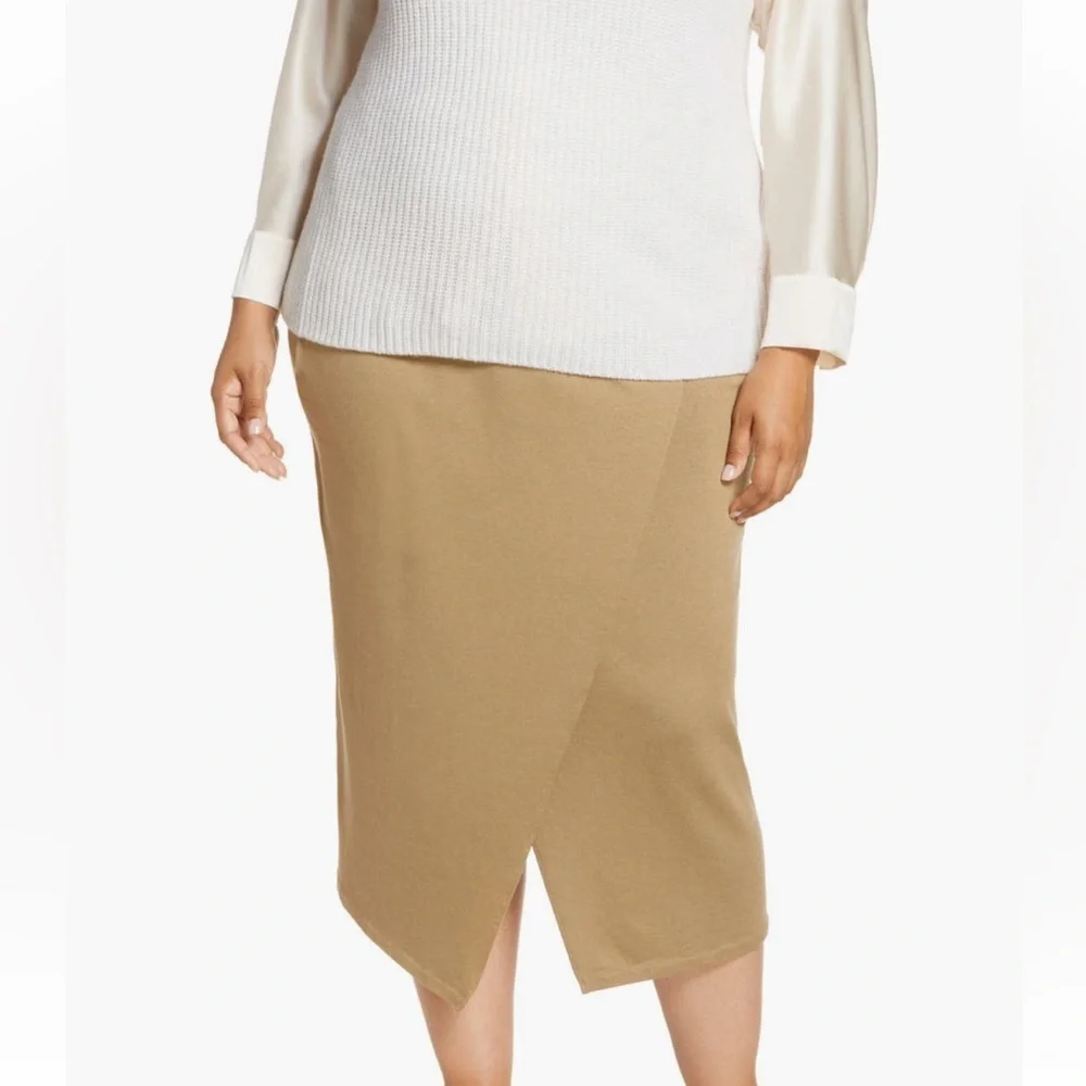 VINCE Elegant Tan Midi Skirt - Picture 7 of 11